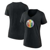 Edmonton Oilers Women's Team Pride V-Neck T-Shirt - Black - NHL 202545473