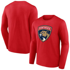 Florida Panthers Primary Logo Long Sleeve T-Shirt - Red - NHL 202545476