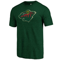 Minnesota Wild Distressed Logo Tri-Blend T-Shirt - Green - NHL 202545494