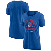 New York Rangers Women's Vintage Arch Tri-Blend T-Shirt - Blue - NHL 202545542