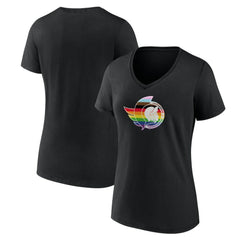 Ottawa Senators Women's NHL Pride V-Neck T-Shirt - Black - NHL 202545547