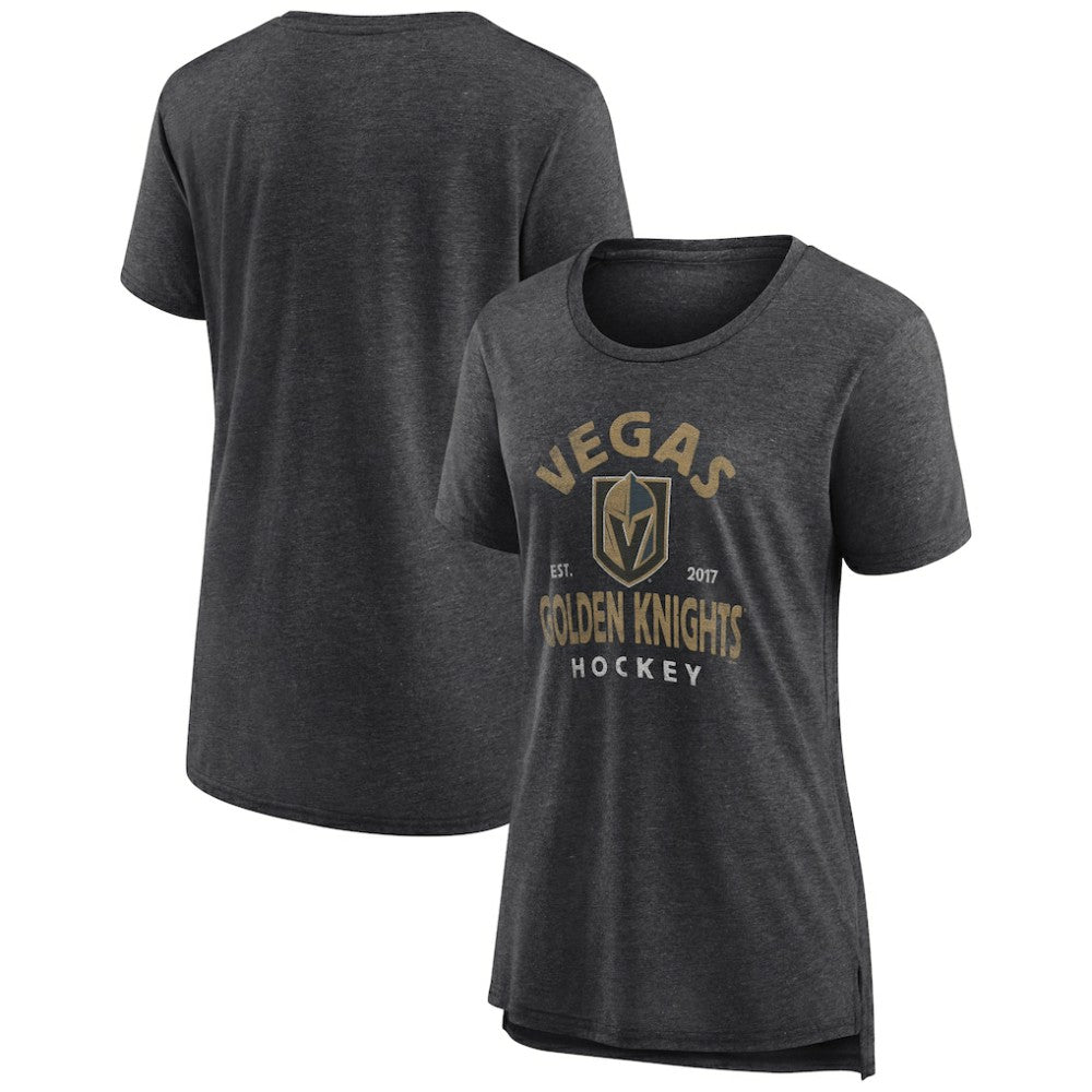 Vegas Golden Knights Women's Vintage Arch Tri-Blend T-Shirt - Gray - NHL 202545590