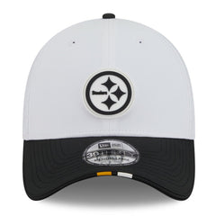 Pittsburgh Steelers New Era 2025 NFL Training Camp 39THIRTY Flex Hat White/Black