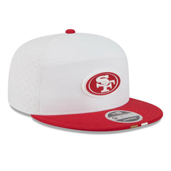 San Francisco 49ers New Era 2025 NFL Training Camp Split Panel 9FIFTY Snapback Hat White/Scarlet