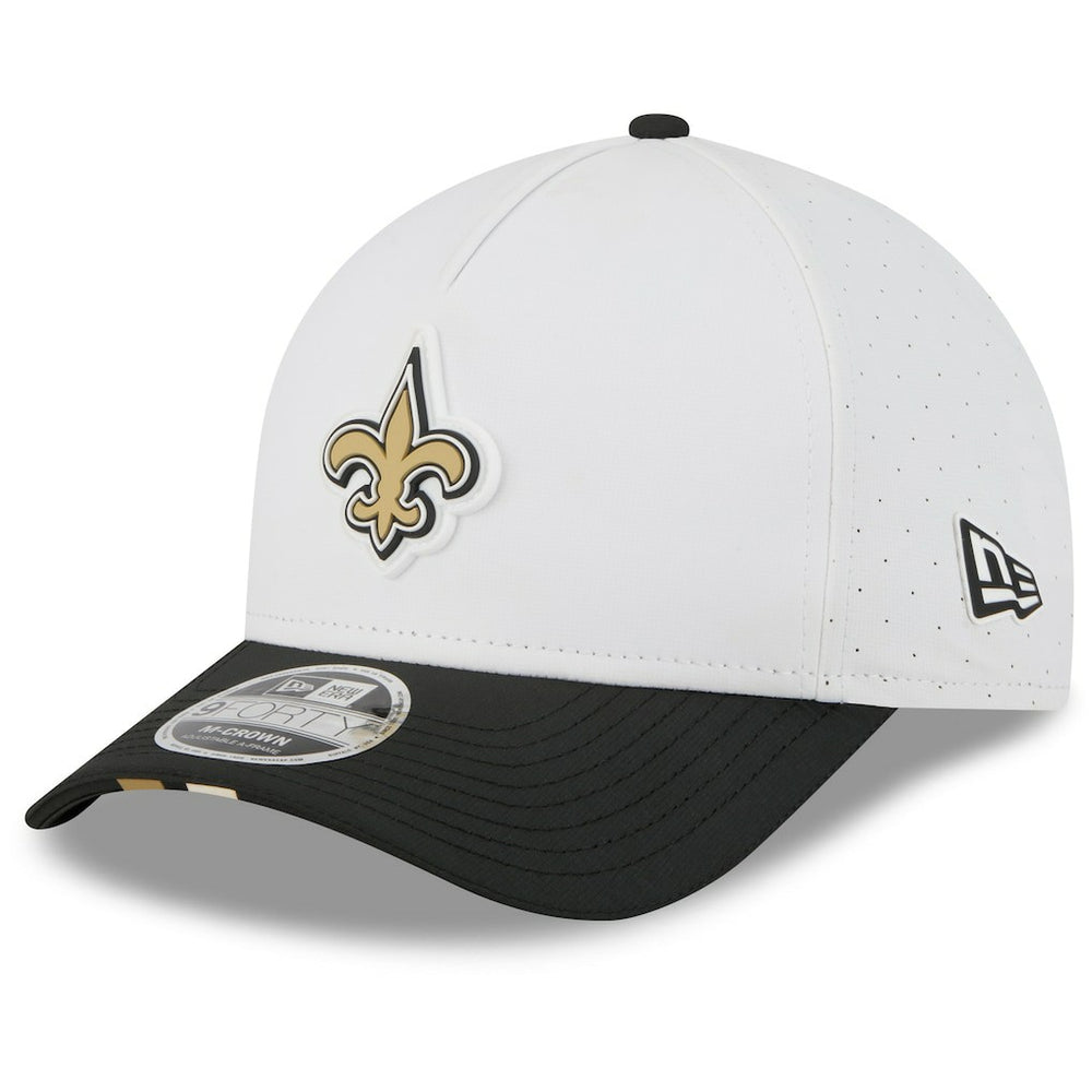 New Orleans Saints New Era 2025 NFL Training Camp A-Frame 9FORTY Adjustable Hat White/Black