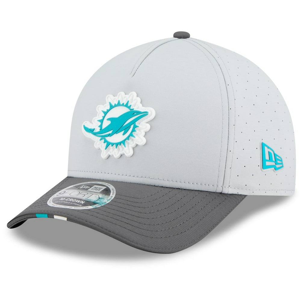 Miami Dolphins New Era 2025 NFL Training Camp A-Frame 9FORTY Adjustable Hat Gray/Graphite