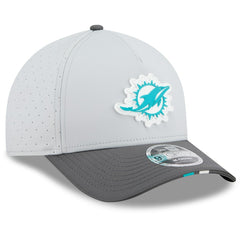 Miami Dolphins New Era 2025 NFL Training Camp A-Frame 9FORTY Adjustable Hat Gray/Graphite