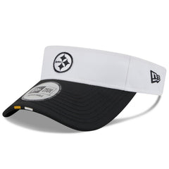Pittsburgh Steelers New Era 2025 NFL Training Camp Adjustable Visor White/Black