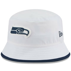 Seattle Seahawks New Era 2025 NFL Training Camp Stretch Bucket Hat White
