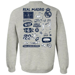 Real Madrid Vive La Fete Women's Impressions Artwork Pullover Sweatshirt Gray