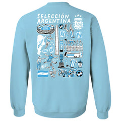Argentina National Team Vive La Fete Women's Impressions Artwork Pullover Sweatshirt Light Blue