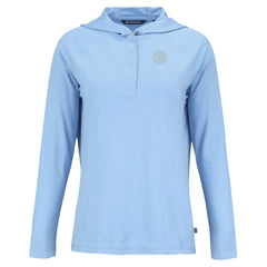 Chicago Cubs Cutter & Buck Women's Coastline Epic Comfort Eco Recycled Long Sleeve Hoodie T-Shirt - Powder Blue - MLB Sale