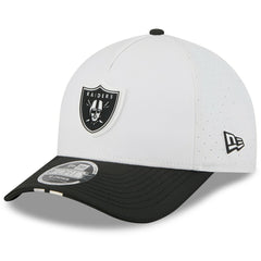 Las Vegas Raiders New Era Youth 2025 NFL Training Camp A-Frame 9FORTY Adjustable Hat White/Black