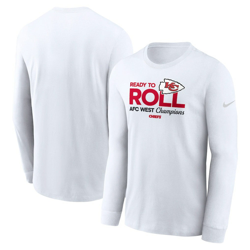 Nike Kansas City Chiefs 2024 AFC West Division Champions Locker Room Trophy Collection Long Sleeve T-Shirt White