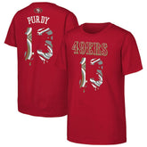 Brock Purdy San Francisco 49ers Outerstuff Youth Mainliner Drip Player Name & Number T-Shirt Scarlet
