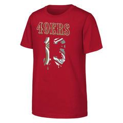 Brock Purdy San Francisco 49ers Outerstuff Youth Mainliner Drip Player Name & Number T-Shirt Scarlet