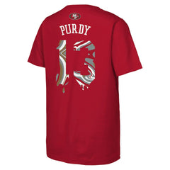 Brock Purdy San Francisco 49ers Outerstuff Youth Mainliner Drip Player Name & Number T-Shirt Scarlet