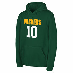 Jordan Love Green Bay Packers Outerstuff Mainliner Player Name & Number Hoodie Green