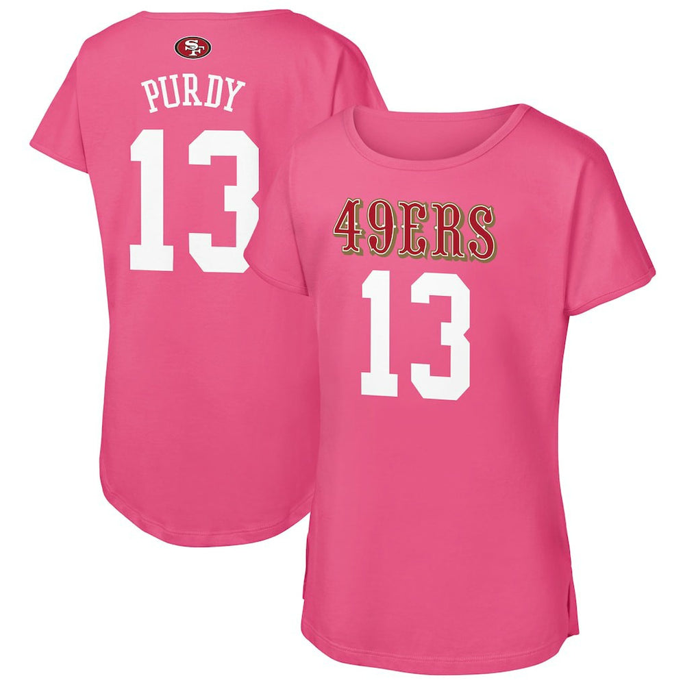 Brock Purdy San Francisco 49ers Outerstuff Girls Youth Player Name & Number T-Shirt Pink