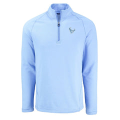 Houston Texans Cutter & Buck Peshastin Eco Fleece Recycled Raglan Quarter-Zip Top Powder Blue