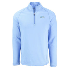 Seattle Seahawks Cutter & Buck Peshastin Eco Fleece Recycled Raglan Quarter-Zip Top Powder Blue