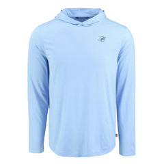 Miami Dolphins Men's Cutter & Buck Coastline Epic Comfort Eco Recycled Men's Hooded Shirt Powder Blue