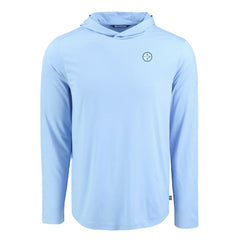 Pittsburgh Steelers Men's Cutter & Buck Coastline Epic Comfort Eco Recycled Men's Hooded Shirt Powder Blue