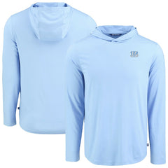Cincinnati Bengals Men's Cutter & Buck Coastline Epic Comfort Eco Recycled Men's Hooded Shirt Powder Blue