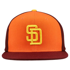 San Diego Padres Mitchell & Ness Cooperstown Collection Basic Flip Snapback Hat - Orange/Brown - Mitchell & Ness Discount