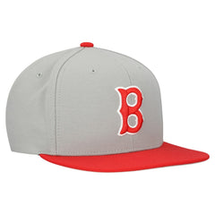 Boston Red Sox Mitchell & Ness Cooperstown Collection Basic Flip Snapback Hat - Gray - Mitchell & Ness on Sale