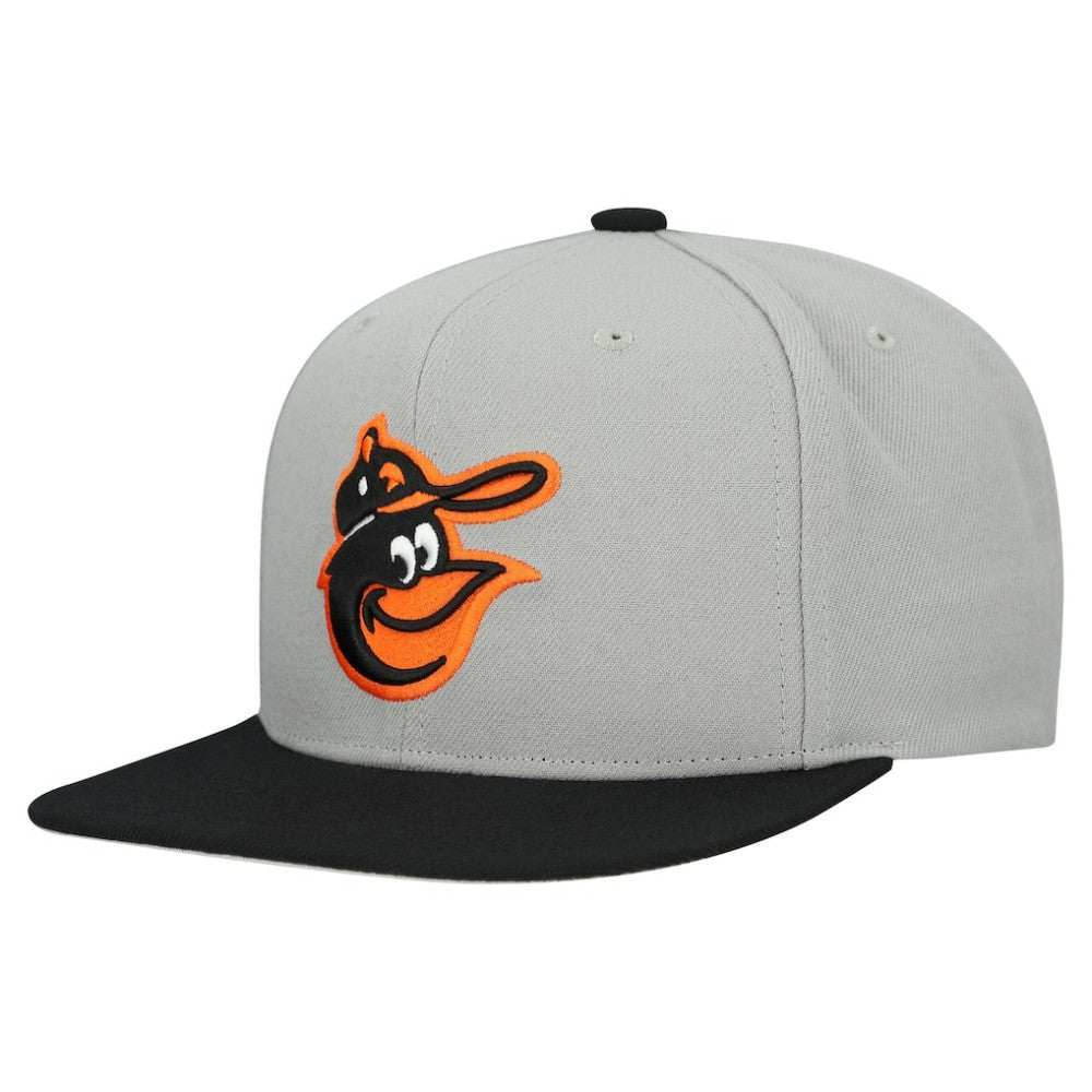 Baltimore Orioles Mitchell & Ness Cooperstown Collection Basic Flip Snapback Hat - Gray - Mitchell & Ness Online