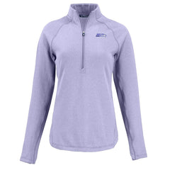 Seattle Seahawks Cutter & Buck Women's Peshastin Eco Fleece Recycled Half-Zip Top Purple