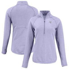 Tampa Bay Buccaneers Cutter & Buck Women's Peshastin Eco Fleece Recycled Half-Zip Top Purple