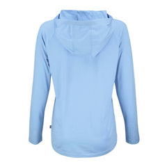 Denver Broncos Cutter & Buck Women's Coastline Epic Comfort Eco Recycled Long Sleeve Hoodie T-Shirt Powder Blue