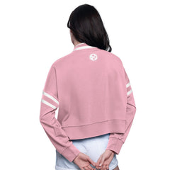 Pittsburgh Steelers Starter Women's Power Play Cropped Pullover Sweatshirt Pink