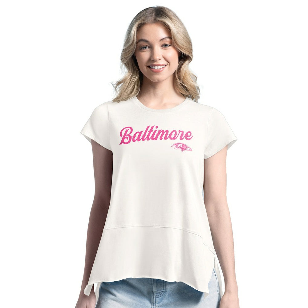 Baltimore Ravens Margaritaville Women's Gametime Is Paradise T-Shirt Cream