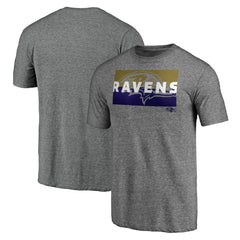 Baltimore Ravens Square Off Tri-Blend T-Shirt Heather Gray