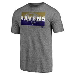 Baltimore Ravens Square Off Tri-Blend T-Shirt Heather Gray