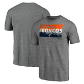 Denver Broncos Square Off Tri-Blend T-Shirt Heather Gray