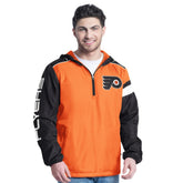 Philadelphia Flyers G-III Sports by Carl Banks Lateral Half-Zip Hoodie Jacket - Orange/Black - NHL 202575831