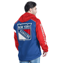 New York Rangers G-III Sports by Carl Banks Lateral Half-Zip Hoodie Jacket - Blue/Red - NHL 202575837
