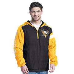 Pittsburgh Penguins G-III Sports by Carl Banks Lateral Half-Zip Hoodie Jacket - Black/Gold - NHL 202575838