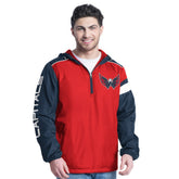 Washington Capitals G-III Sports by Carl Banks Lateral Half-Zip Hoodie Jacket - Red/Navy - NHL 202575844