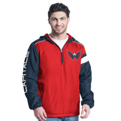 Washington Capitals G-III Sports by Carl Banks Lateral Half-Zip Hoodie Jacket - Red/Navy - NHL 202575844