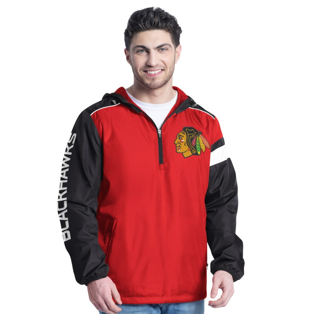 Chicago Blackhawks G-III Sports by Carl Banks Lateral Half-Zip Hoodie Jacket - Red/Black - NHL 202575850