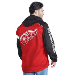 Detroit Red Wings G-III Sports by Carl Banks Lateral Half-Zip Hoodie Jacket - Red/Black - NHL 202575853