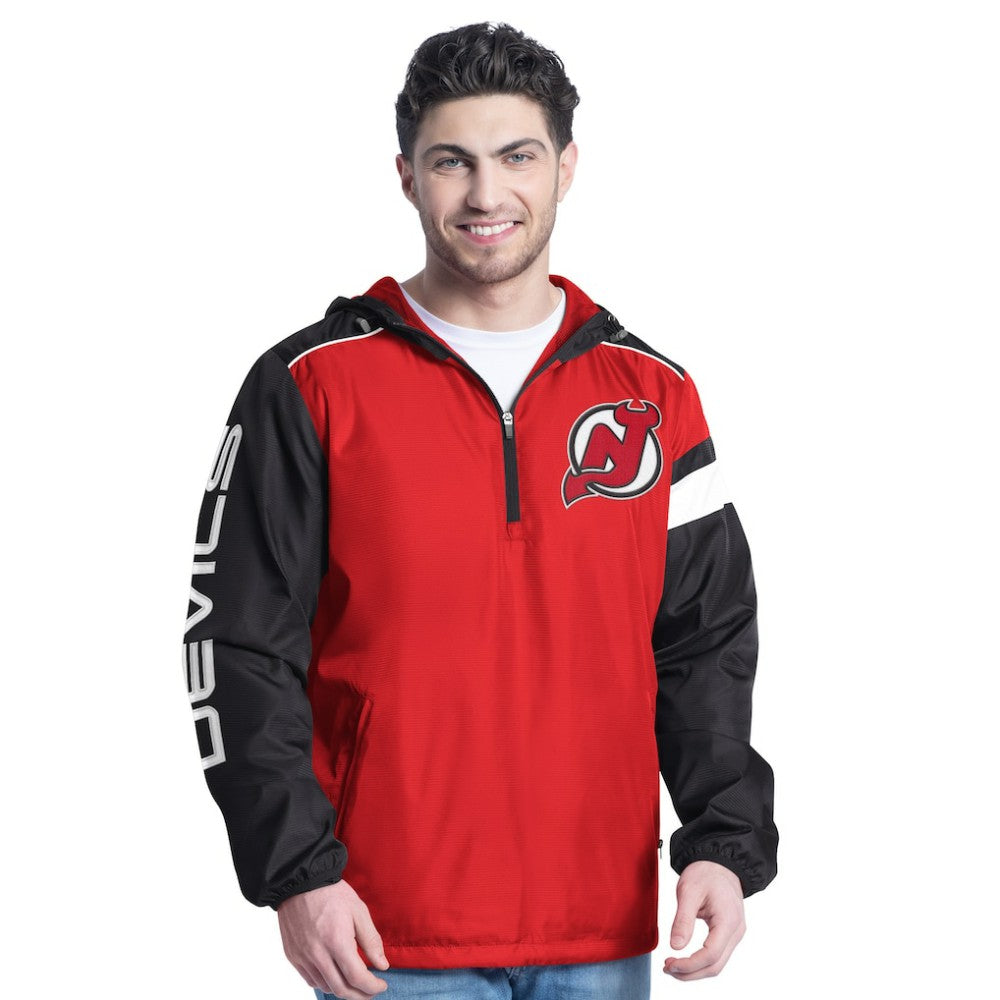 New Jersey Devils G-III Sports by Carl Banks Lateral Half-Zip Hoodie Jacket - Red/Black - NHL 202575854