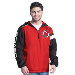 New Jersey Devils G-III Sports by Carl Banks Lateral Half-Zip Hoodie Jacket - Red/Black - NHL 202575854