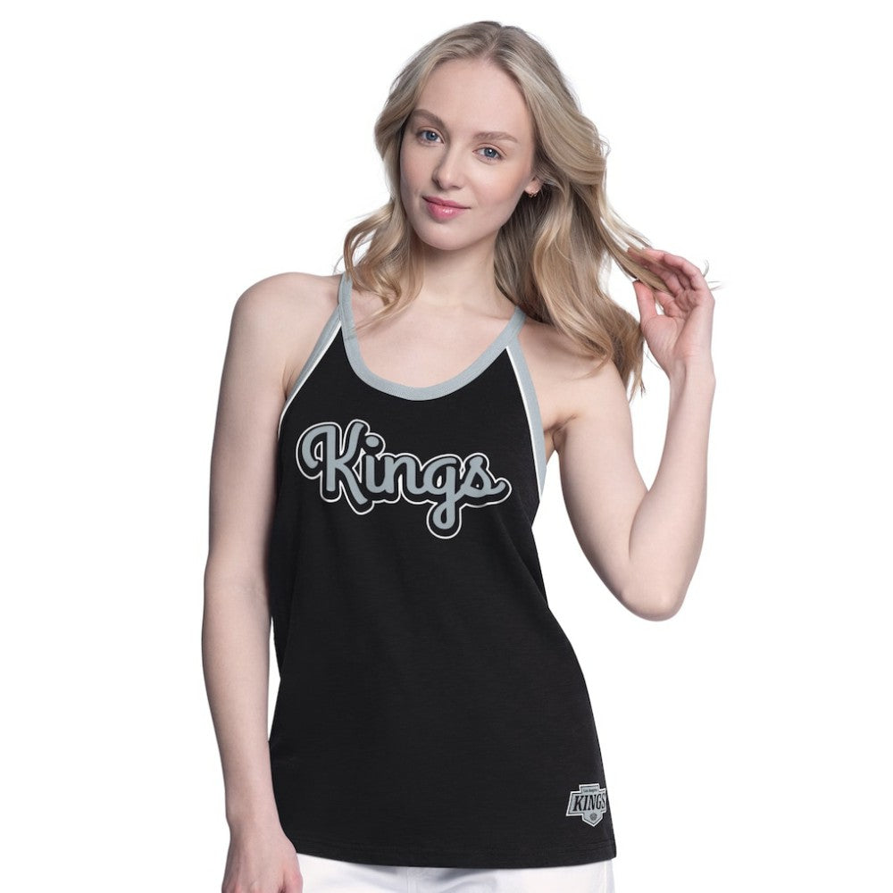 Los Angeles Kings G-III 4Her by Carl Banks Women's Curveball Racerback Scoop Neck Slub Tank Top - Black - NHL 202575925