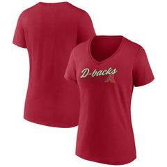 Arizona Diamondbacks Women's One And Only V-Neck T-Shirt - Red - MLB on Sale